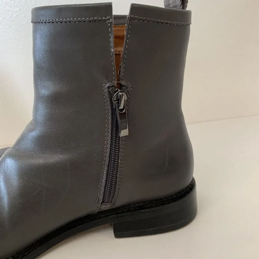 Franco Sarto Hixton Boots Size 8.5 Leather Neutral Minimalist Moto Biker Rock